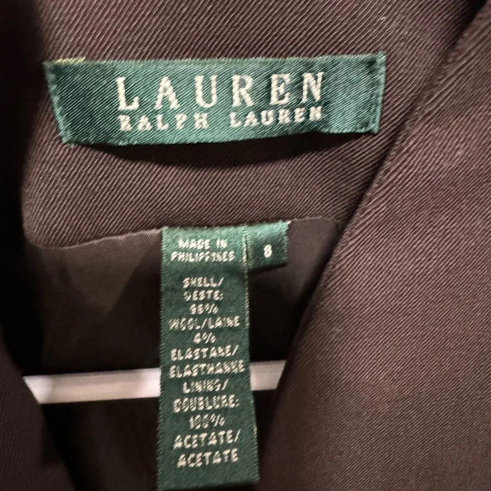 Women’s Lauren Ralph Lauren brown high neck fitted wool blend blazer - Picture 3 of 5